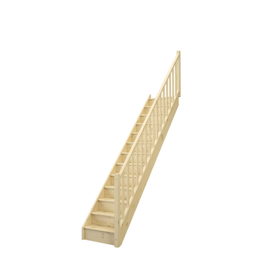 Escalier Uno bois droit avec rampe
