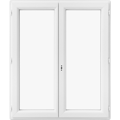 Fenêtre 2 vantaux PRIA PVC Blanc H.62 x l.97 pour Tableau H.60 x l.90