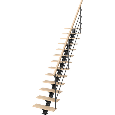 Escalier Studio bois-métal avec rampe