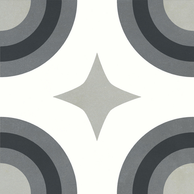 Carrelage décor HELIOS quart cercle 20,3 x 20,3 cm