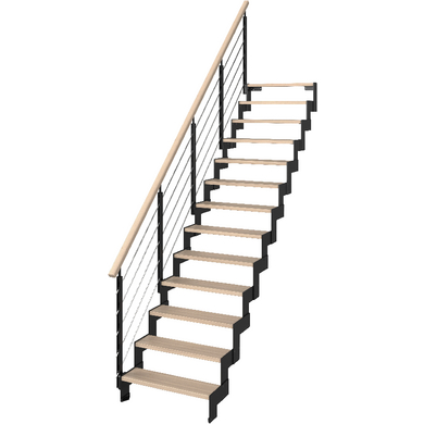 Escalier Duplex bois-métal avec rampe Cubik
