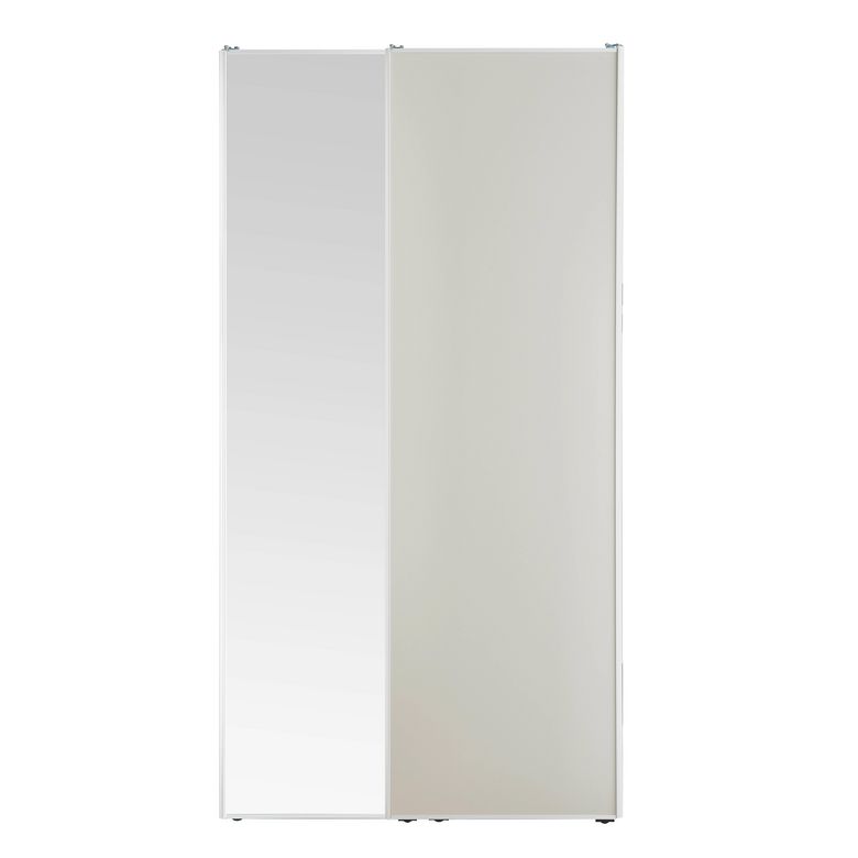 Porte de placard coulissante miroir avec profil gris Glisseo