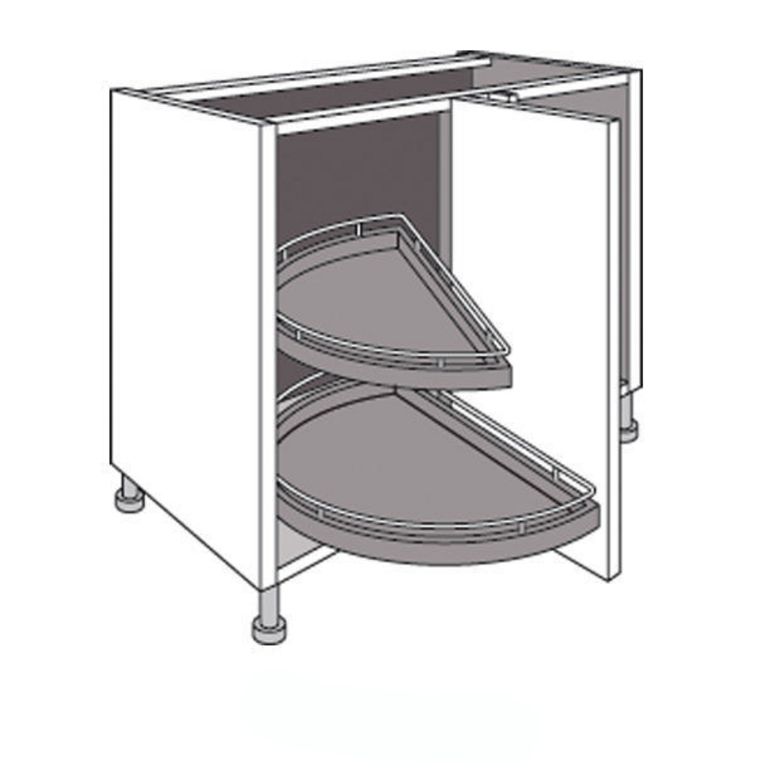 Meuble de cuisine d'angle bas 2 plateaux demilune TWIST Cuisine