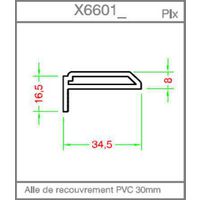 Habillage mouluré 8 x 34.5mm pour bâti sans aile PVC | Lapeyre