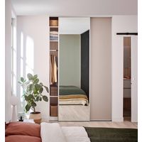 Porte de placard coulissante Glisseo miroir profil blanc | Lapeyre