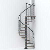 Escalier Symphonie+ avec rampes tubes gris tourterelle - Escaliers
