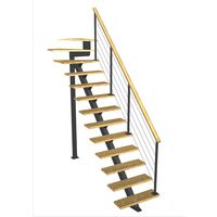 Escalier Elliot quart tournant haut rampe Cubik câbles | Lapeyre
