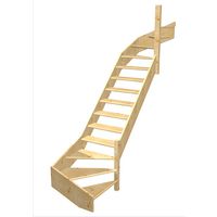 Escalier Aria double quart tournant haut & bas sans rampe | Lapeyre