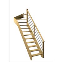 Escalier Aria quart tournant haut rampe Régate tubes acier | Lapeyre