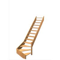 Escalier Aria quart tournant bas sans rampe | Lapeyre