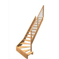 Escalier Aria quart tournant bas marche débordante rampe Régate tubes acier | Lapeyre