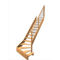 Escalier Aria quart tournant bas marche débordante rampe Régate tubes inox | Lapeyre