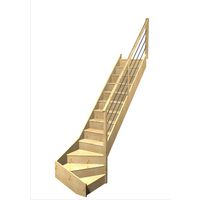 Escalier Faubourg quart tournant bas rampe Régate tubes acier | Lapeyre
