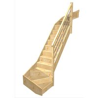 Escalier Faubourg double quart tournant haut & bas rampe Régate tubes acier | Lapeyre