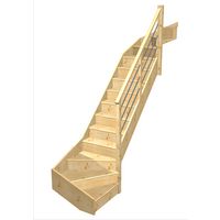 Escalier Faubourg double quart tournant haut & bas rampe Régate tubes inox | Lapeyre