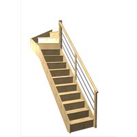 Escalier Faubourg quart tournant haut rampe Régate tubes acier | Lapeyre