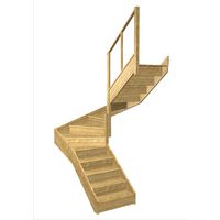 Escalier Faubourg double quart tournant intermédiaire rampe Emerence | Lapeyre