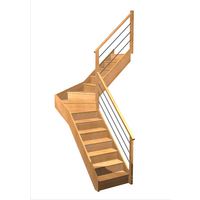 Escalier Faubourg quart tournant intermédiaire rampe Régate tubes acier | Lapeyre