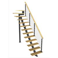 Escalier Elliot quart tournant haut rampe Epure tubes | Lapeyre