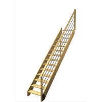 Escalier Aria droit rampe Régate tubes acier | Lapeyre
