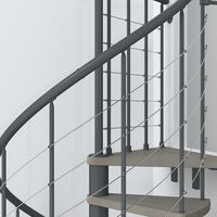 Escalier Symphonie+ avec rampes tubes gris tourterelle - Escaliers