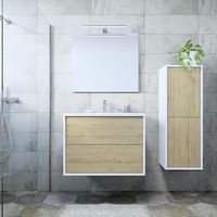 Meuble de salle de bains Horizon, plan vasque et miroir