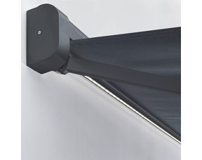 Store banne Gaïa semi-intégral gris avec LED - Extérieur - Lapeyre