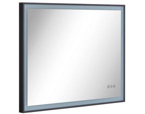 Miroir avec cadre métal noir bande LED - Salle de bains - Lapeyre