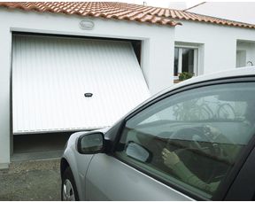 Porte de garage Pro Access basculante débordante avec portillon - Extérieur