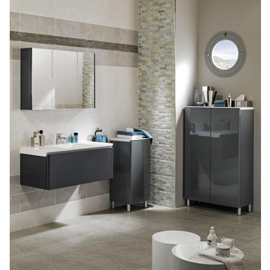Armoire de toilette triptyque L. 100 cm GLOSS - Salle de bains