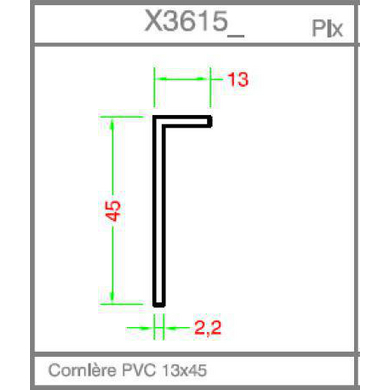 Habillage intérieur et/ou extérieur Classic PVC Angle 13/45mm
