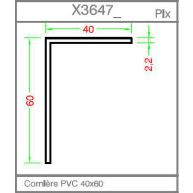 Habillage intérieur et/ou extérieur Classic PVC Angle 40/60mm