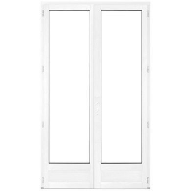 Porte-fenêtre 2 vantaux ODE pin blanc à clé - Fenêtres