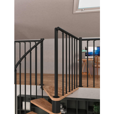 Escalier spirale ENZO avec Rampe ENO - Escaliers - Lapeyre
