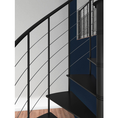 Escalier spirale ETHAN avec Rampe EMMA - Escaliers - Lapeyre