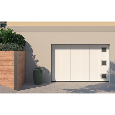 Porte de garage Anselme coulissante latérale avec portillon | Lapeyre