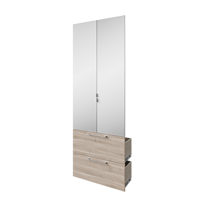 Kit de 2 portes miroirs avec 2 tiroirs H.128.4 cm pour Pièce à vivre Espace - Rangements - Lapeyre