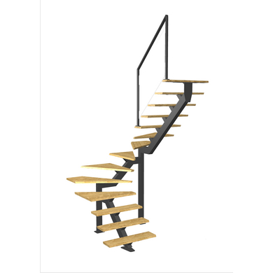 Escalier Elliot double quart tournant intermédiaire rampe Evence