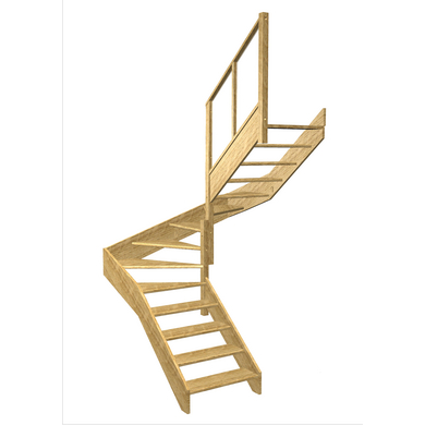 Escalier Aria double quart tournant intermédiaire rampe Emerence
