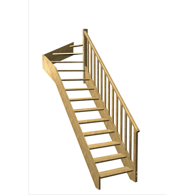 Escalier Aria quart tournant haut rampe Idéal