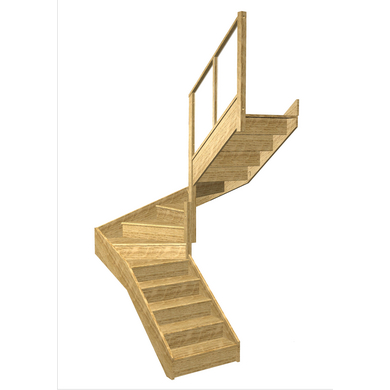 Escalier Faubourg double quart tournant intermédiaire rampe Emerence