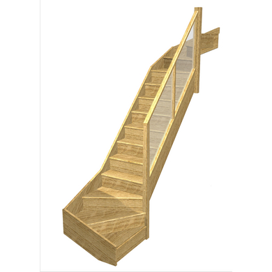 Escalier Faubourg double quart tournant haut & bas rampe Emerence