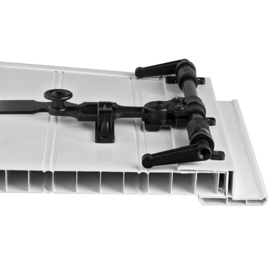Volet PVC simple barres et écharpe, pentures posées 1 vantail battant version droite - Fenêtres