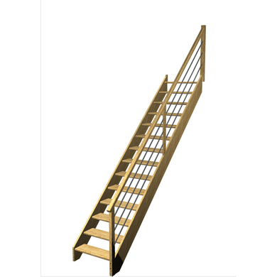 Escalier Aria droit rampe Régate tubes inox