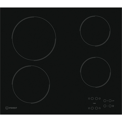 Table vitrocéramique noir 4 foyers Indesit RI161C