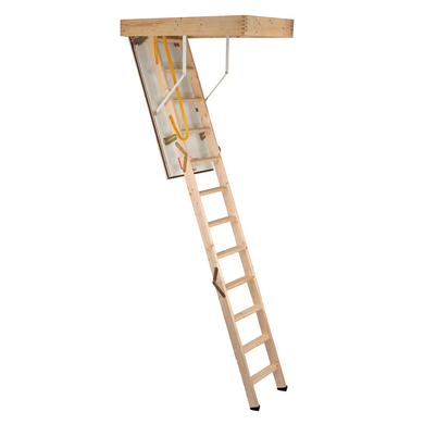 Escalier Escamotable bois isolant plus avec rampe
