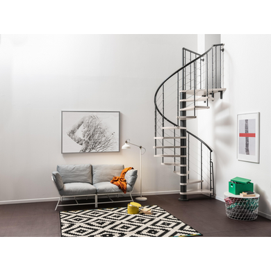 Escalier Symphonie+ avec rampes tubes blanchi - Escaliers