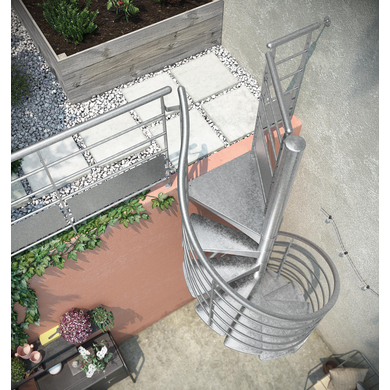 Escalier extérieur Nova Spiral en acier galvanisé - Escaliers