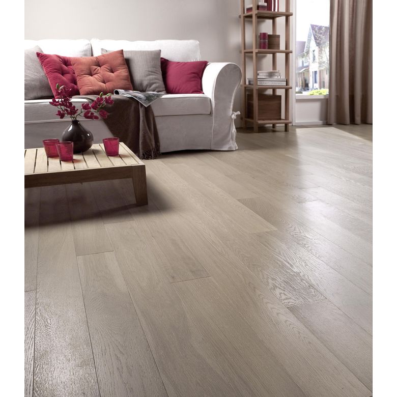 Parquet contrecollé Boston Chêne sable brossé verni mat - Sols & murs
