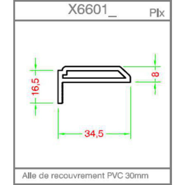 Habillage mouluré 8 x 34.5mm pour bâti sans aile PVC | Lapeyre